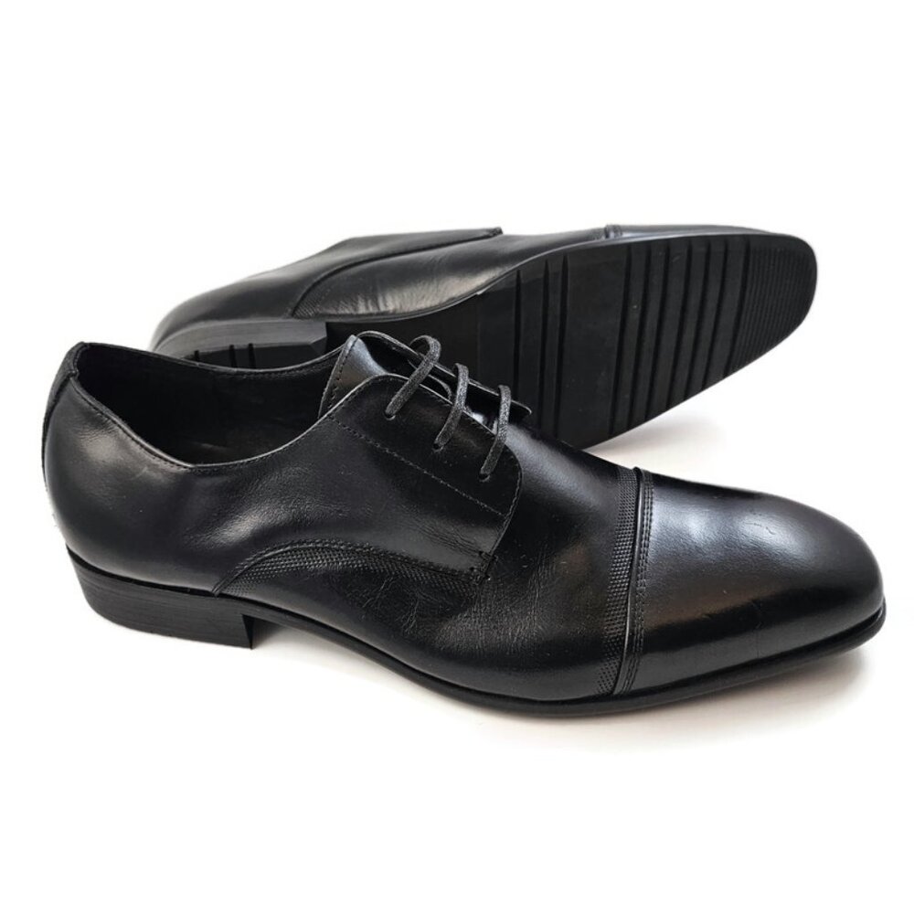 Kenneth Cole New York Up The Wall Men's 10.5 Cap Toe Oxford Leather Dress Shoes
